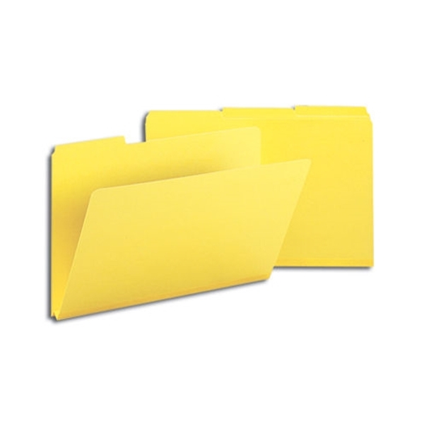 Smead 22562 Yellow Pressboard File Folder, 1/3Cut Tab, 1" Expansion, Legal
