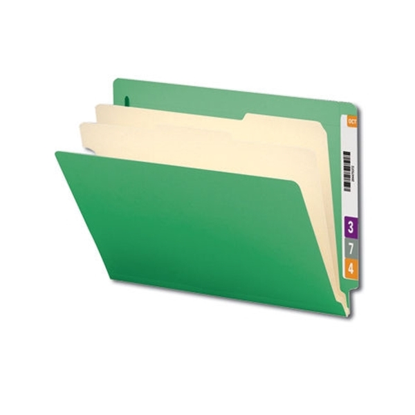 Smead 26837 Green End Tab Classification File Folder, 2 Dividers, 2